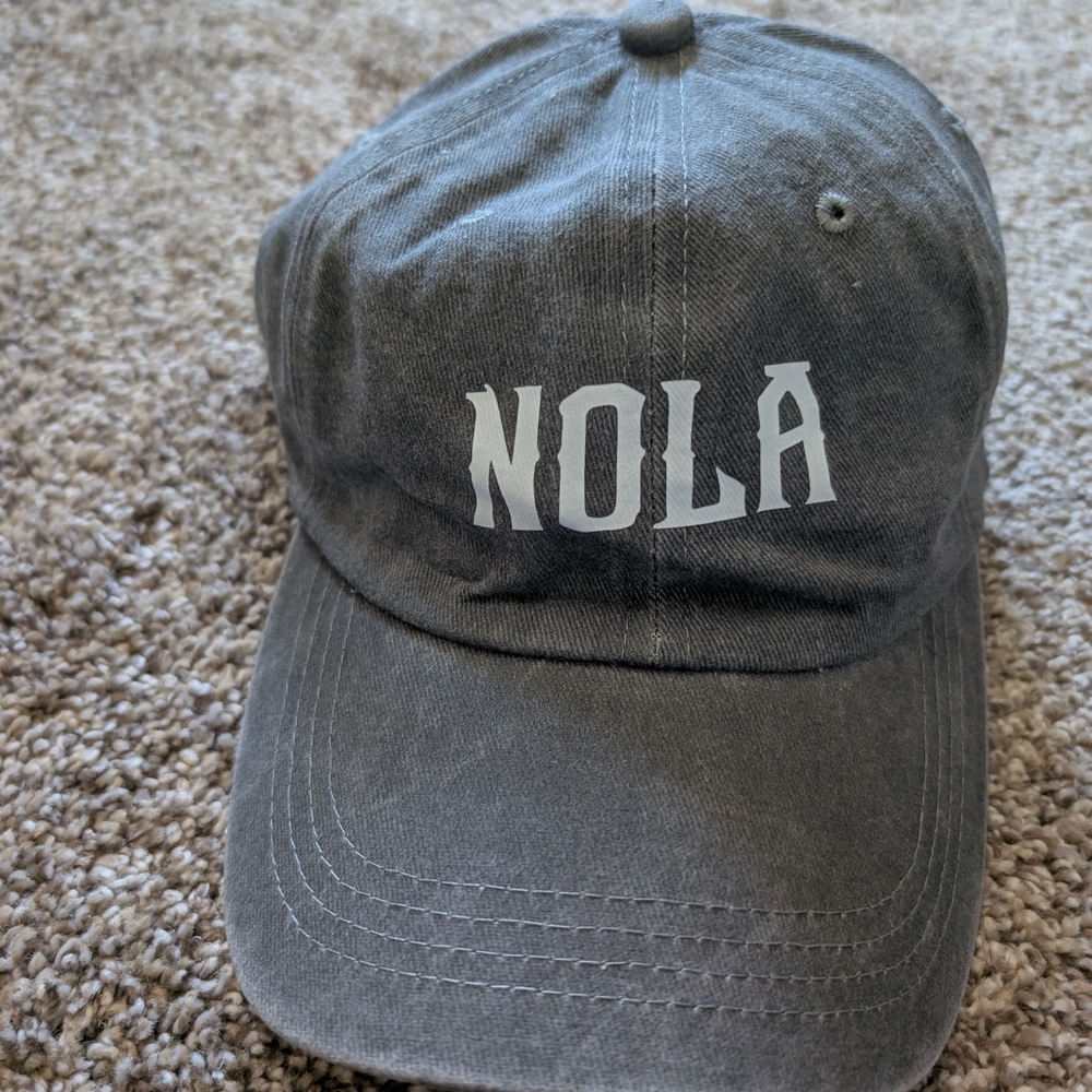 Gray NOLA Baseball Cap